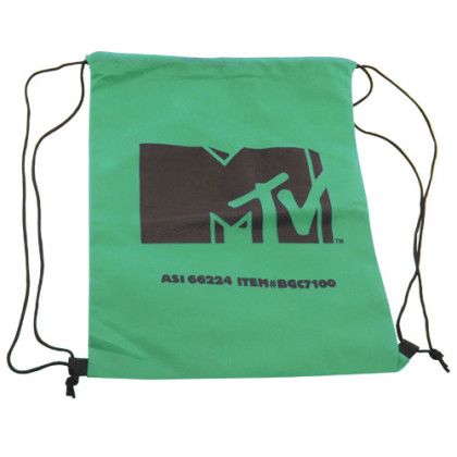 Custom Non Woven Drawstring Backpack - Green