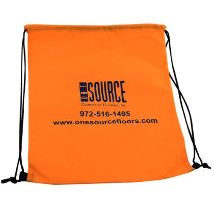 Custom Non Woven Drawstring Backpack - Orange Custom Non Woven Drawstring Backpack - Orange