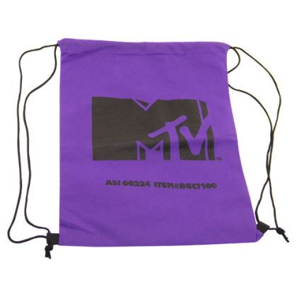 Custom Non Woven Drawstring Backpack - Purple Custom Non Woven Drawstring Backpack - Purple