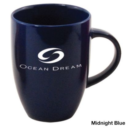 Custom 10 oz Ceramic Coffee Mug - Midnight Blue