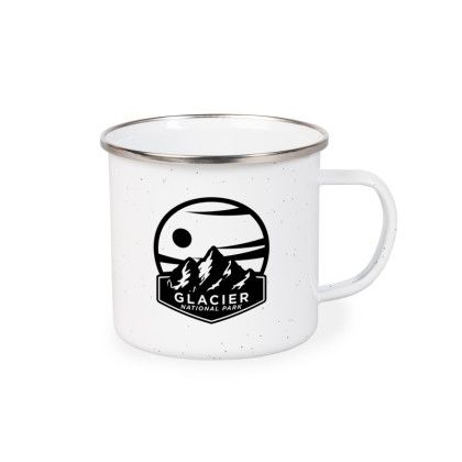 Custom Enamel 16 oz Camping Mug - White