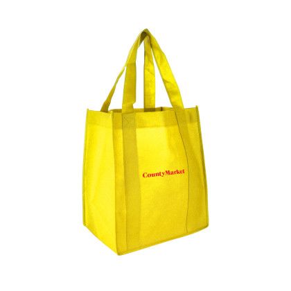 Custom Shopping Tote 13"W x 15"H with a 10" Gusset - Yellow