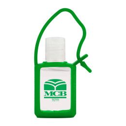 Custom Travel Sanitizer With Adjustable Silicone Strap - Green