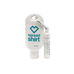 Custom SPF 30 Sunscreen 2 Oz Tottle With Carabiner + Clip Balm