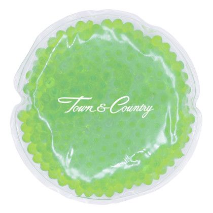 Custom Round Gel Bead Hot/Cold Pack - Lime Green