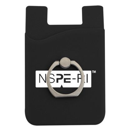 Custom Silicone Wallet with Ring - Black