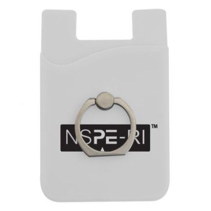 Custom Silicone Wallet with Ring - White