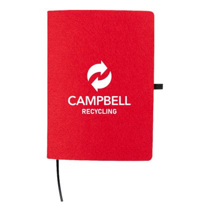 Custom Book Club Rpet Felt Notebook - Red