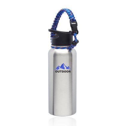 Custom 34 oz. Vulcan Stainless Steel Water Bottles with Strap - Silver