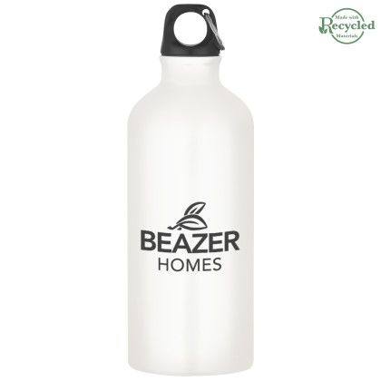 Aluminum Bike Bottle - 20 Oz - Screen Printed - White