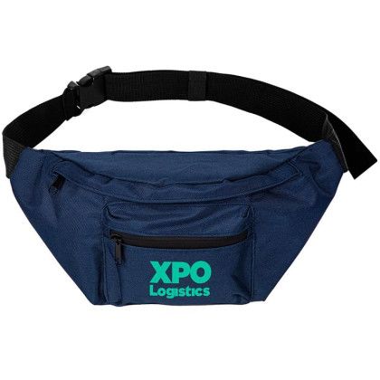 Custom Water-Resistant 600D Travel Hip Pack - Navy