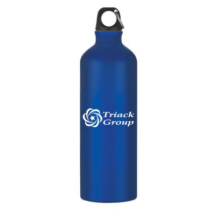 Aluminum Bike Bottle with Split Ring - 25 Oz - Screen Printed - Metallic Blue