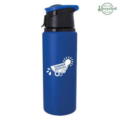 Custom 24 oz. Velvet Touch Aluminum Bottle - Blue