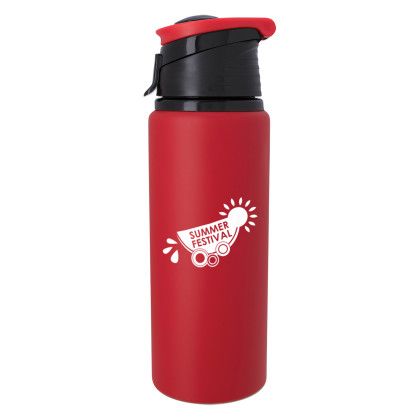 Custom 24 oz. Velvet Touch Aluminum Bottle - Red