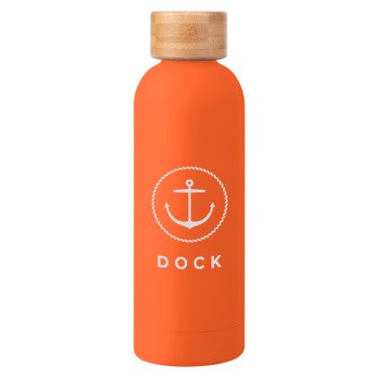 Custom 17 Oz. Blair Stainless Steel Bottle With Bamboo Lid - Orange