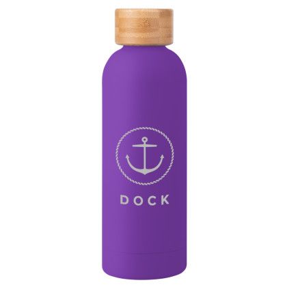 Custom 17 Oz. Blair Stainless Steel Bottle With Bamboo Lid - Purple