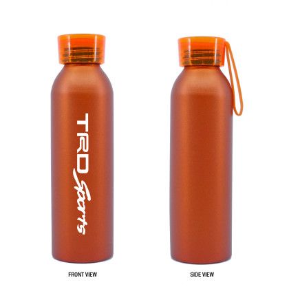 Custom 20 oz. Aluminum Bottle with Silicone Carrying Strap - Orange