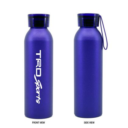 Custom 20 oz. Aluminum Bottle with Silicone Carrying Strap - Purple