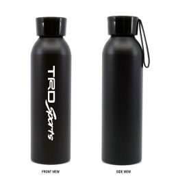 Custom 20 oz. Aluminum Bottle with Silicone Carrying Strap - Black