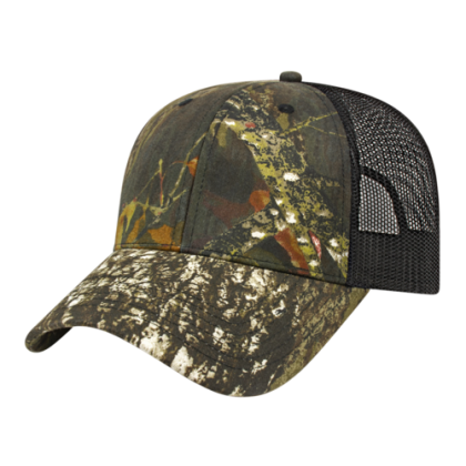 Custom Camo Trucker Mesh Back Cap - Black