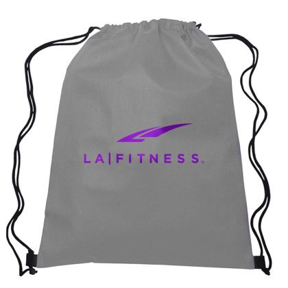 Custom 13"W X 16 1/2"H Drawstring Non-woven Bag - Gray