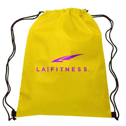 Custom 13"W X 16 1/2"H Drawstring Non-woven Bag - Yellow