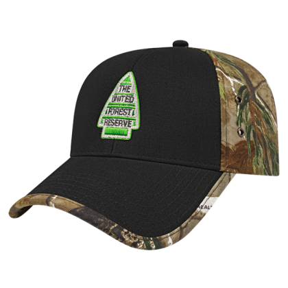 Custom Solid Front Camo Back Cap - Black/Realtree