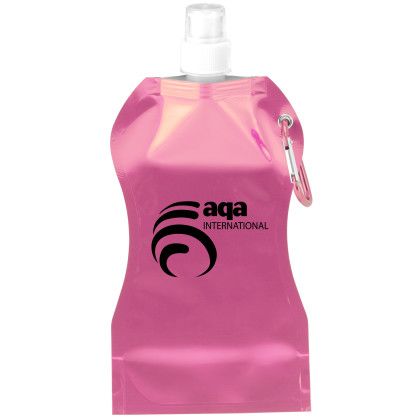 Custom Wave Collapsible Water Bottle - Pink