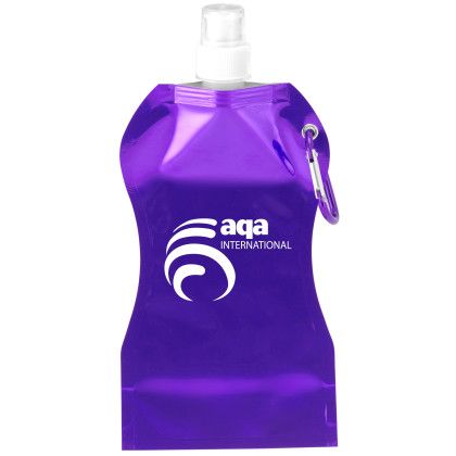 Custom Wave Collapsible Water Bottle - Purple