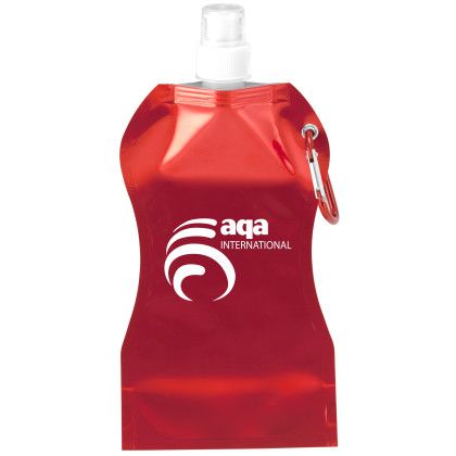 Custom Wave Collapsible Water Bottle - Red