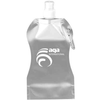 Custom Wave Collapsible Water Bottle - Silver