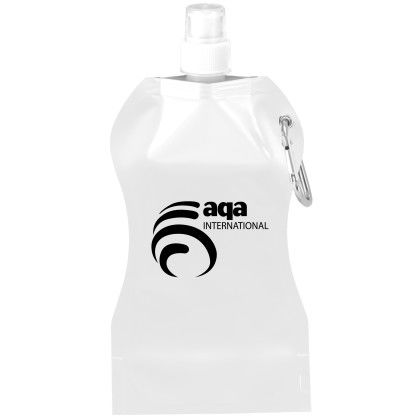 Custom Wave Collapsible Water Bottle - White