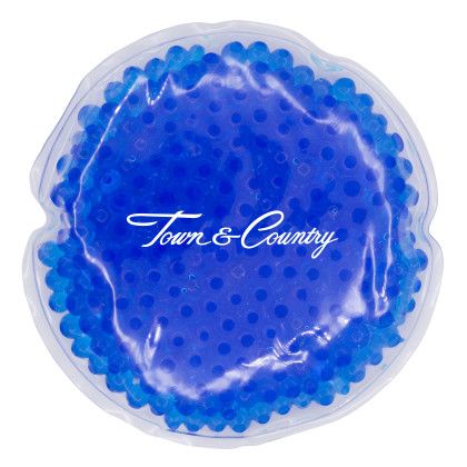 Custom Round Gel Bead Hot/Cold Pack - Blue