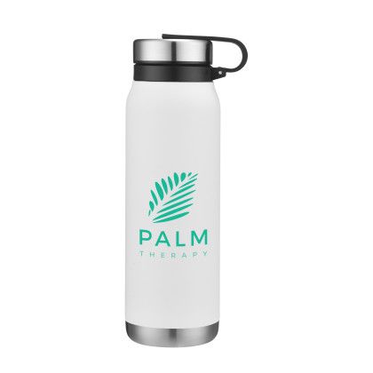 Custom 20 oz. Wide Mouth Stainless Steel Water Bottle - White