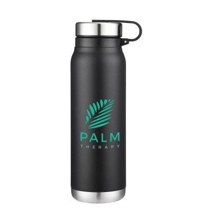 Custom 20 oz. Wide Mouth Stainless Steel Water Bottle - Black