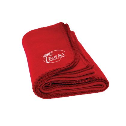 Custom Promo Fleece Blanket - Red Custom Promo Fleece Blanket - Red