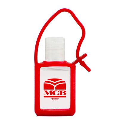 Custom Travel Sanitizer With Adjustable Silicone Strap - Red