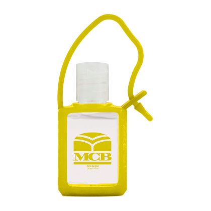 Custom Travel Sanitizer With Adjustable Silicone Strap - Yellow