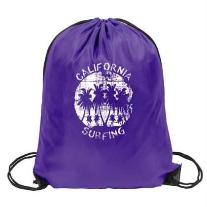 Custom 210D Drawstring Backpack - Purple