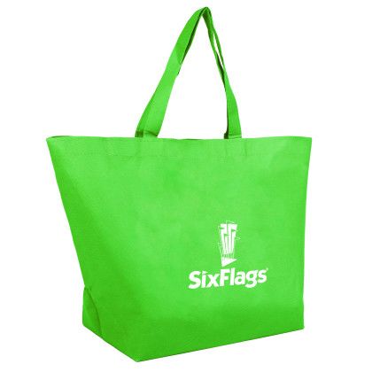 Custom Eco Non-Woven Shopping Tote - Lime Green