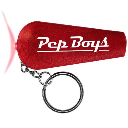 Custom Whistle/Light Key Chain - Translucent Red