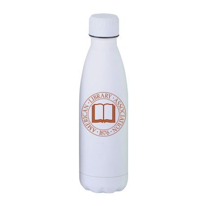 Custom 17 oz Matte Finish Stainless Steel Bottle - White