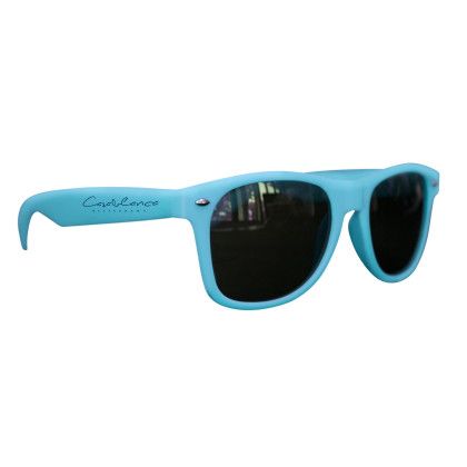 Custom Matte Soft Rubberized Finish Miami Sunglasses - Carolina Blue