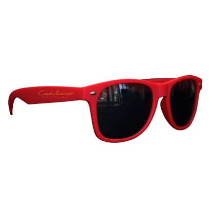 Custom Matte Soft Rubberized Finish Miami Sunglasses - Red