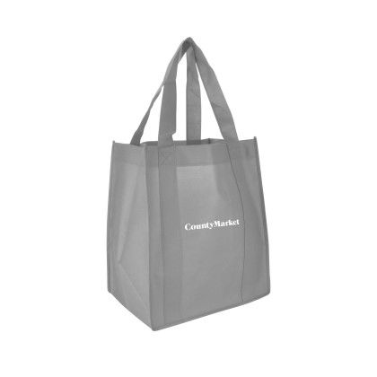 Custom Shopping Tote 13"W x 15"H with a 10" Gusset - Gray