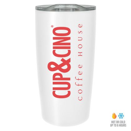 Custom 20 oz Stainless Steel Tumbler - White