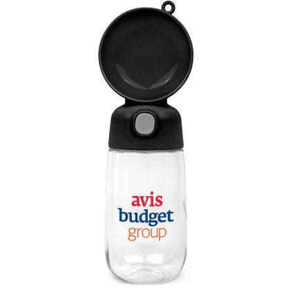 Custom Pet 13 oz. Water Bottle with Bowl - Black