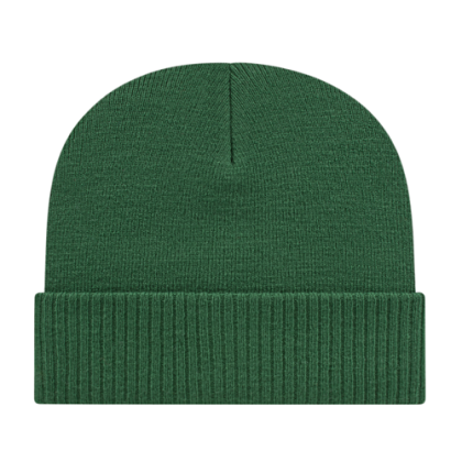 Custom Knit Cap with Ribbed Cuff - Hunter Green