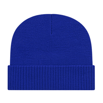 Custom Knit Cap with Ribbed Cuff - Royal Blue