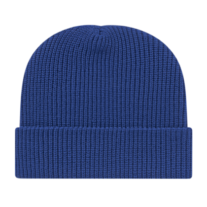 Custom Ribbed Knit Cap with Cuff - True Royal